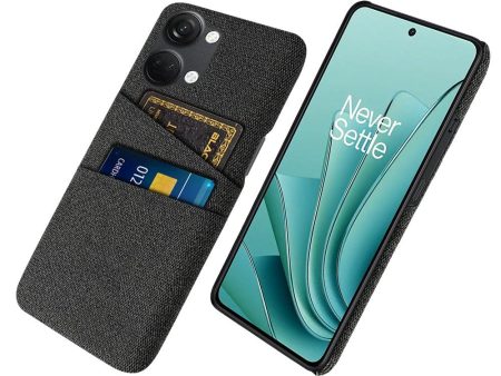 OnePlus Nord 3 (5G) Stofbetrukket Plastik Cover med Kortholder - Sort Discount