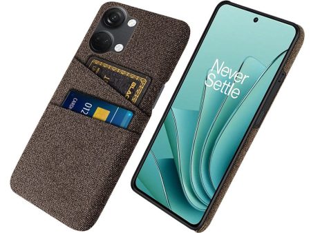 OnePlus Nord 3 (5G) Stofbetrukket Plastik Cover med Kortholder - Brun Discount