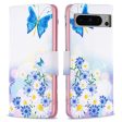 Google Pixel 8 Pro Læder Cover m. Pung - Sommerfugle & Blomster Sale