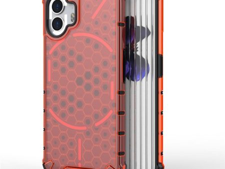 Nothing Phone (2) Honeycomb Pattern Hybrid Cover - Rød Online Hot Sale