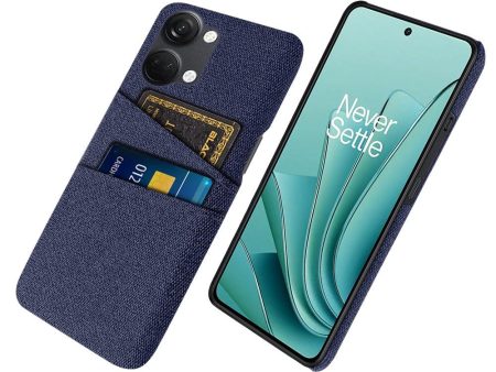 OnePlus Nord 3 (5G) Stofbetrukket Plastik Cover med Kortholder - Blå For Discount