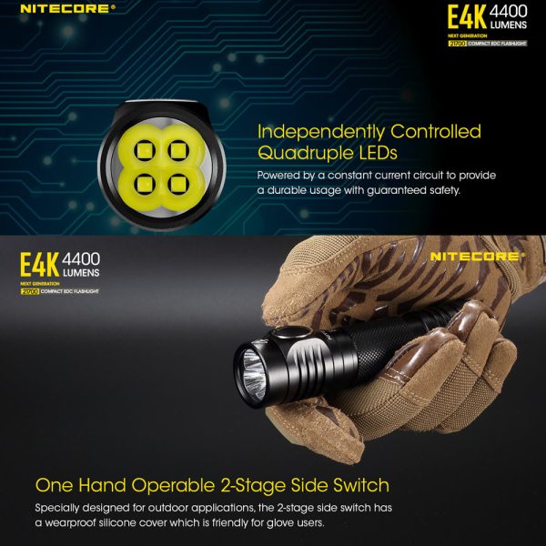 Nitecore E4k 4400 Lumen EDC Flashlight Online now