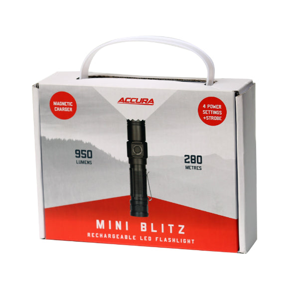 Accura Mini Blitz LED Torch 950 LM battery & Charger Hot on Sale