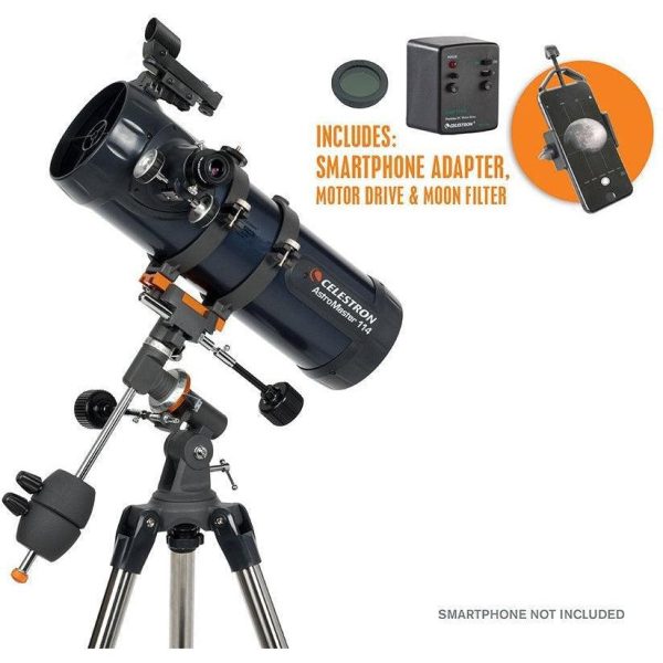 Celestron Astromaster 114EQ Telescope W  Motor Drive & Phone Adapter Online Sale